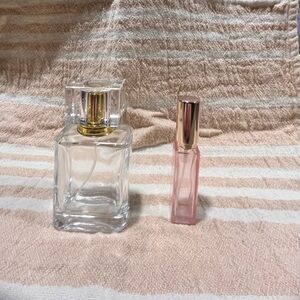Elegant Clear and Pink Perfume Bottles
